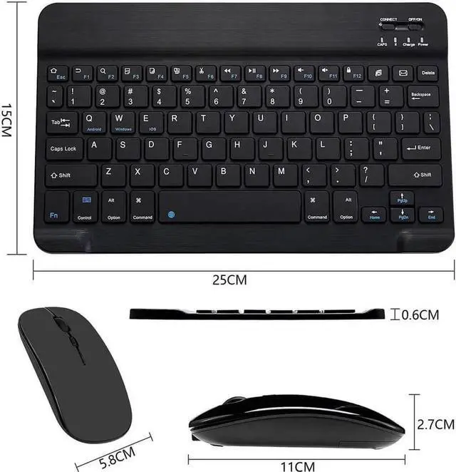 Alt view image 7 of 7 - Ultra-Slim Bluetooth Keyboard and Mouse Combo Rechargeable Portable Wireless Keyboard Mouse Set for Apple iPad iPhone iOS 13 and Above Samsung Tablet Phone Smartphone Android Windows Light