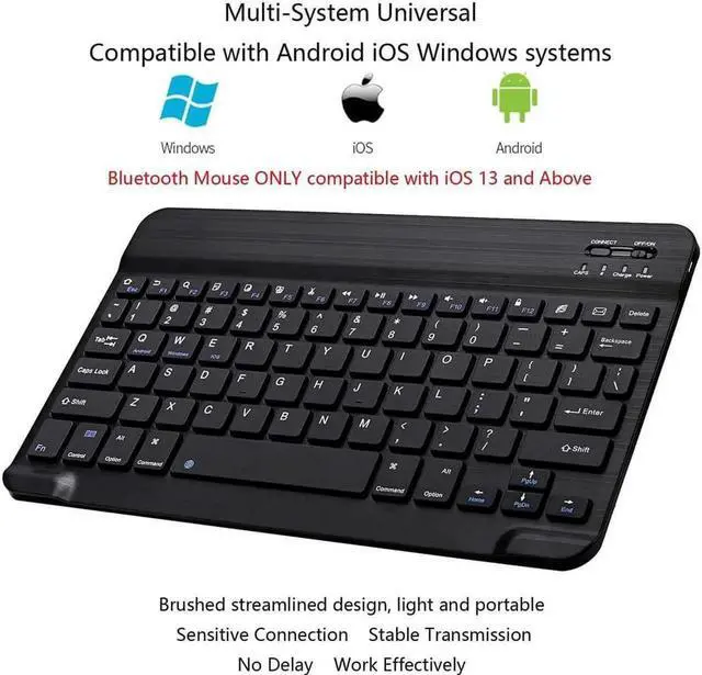 Alt view image 3 of 7 - Ultra-Slim Bluetooth Keyboard and Mouse Combo Rechargeable Portable Wireless Keyboard Mouse Set for Apple iPad iPhone iOS 13 and Above Samsung Tablet Phone Smartphone Android Windows Light