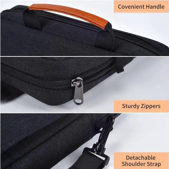 Alt view image 2 of 7 - 13 - 14 Inch Laptop Shoulder Bag Carrying Case for Macbook Air 13" M4 M3 M2 A3420 A3113/ MacBook Pro 14 M4 M3 M2 M1/ 13" iPad Pro M4/ iPad Air M3 M2 2025, Vertical Laptop Sleeve Handbag