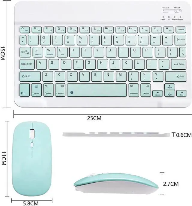 Alt view image 2 of 7 - Ultra-Slim Bluetooth Keyboard and Mouse Combo Rechargeable Portable Wireless Keyboard Mouse Set for Apple iPad iPhone iOS 13 and Above Samsung Tablet Phone Smartphone Android Windows Light