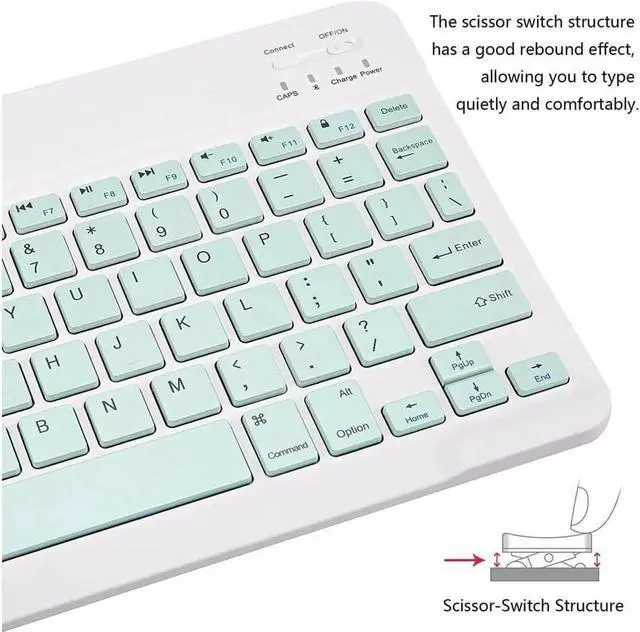 Alt view image 4 of 7 - Ultra-Slim Bluetooth Keyboard and Mouse Combo Rechargeable Portable Wireless Keyboard Mouse Set for Apple iPad iPhone iOS 13 and Above Samsung Tablet Phone Smartphone Android Windows Light