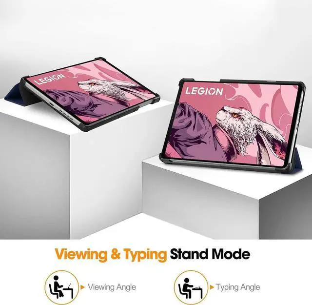 Alt view image 2 of 7 - Case for Lenovo Legion Y700 8.8 inch 2025 2023 TB-321FU TB-320FC, Slim Smart Cover Lightweight Hard Shell Protective Cover with Multi-Angle Stand, Universal Stylus Pen Blue