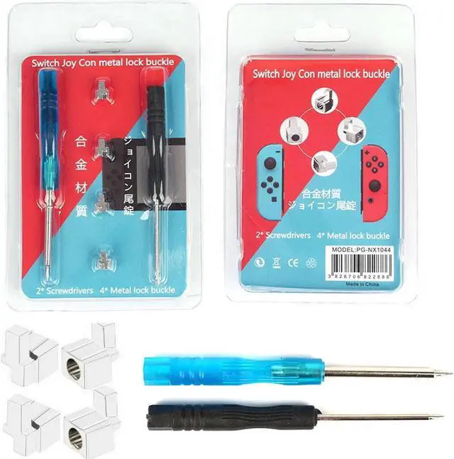 Main image of Joy-Con Metal Buckles Replacement Parts for Nintendo Switch Joy Con Repair Replacement Latches Left and Right Lock Buckles with Screwdrivers