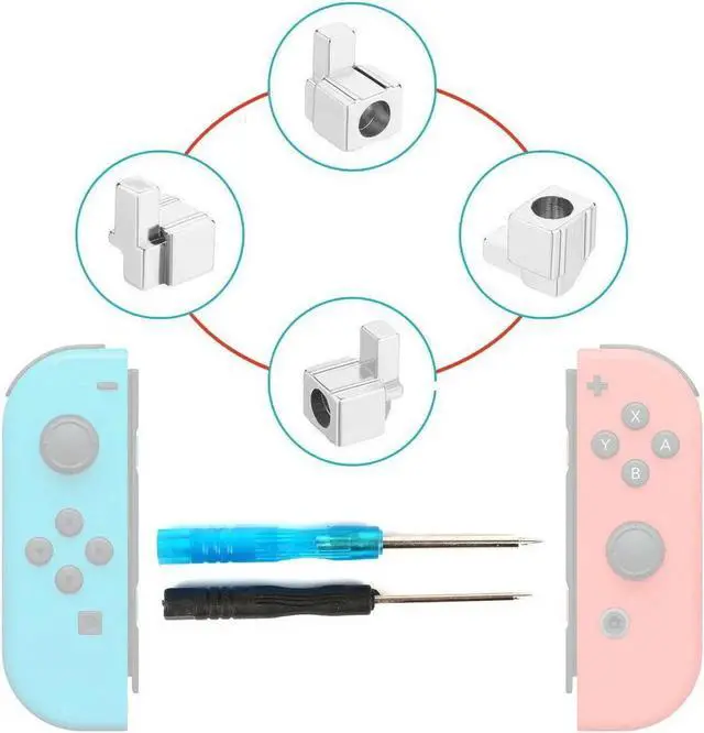 Alt view image 7 of 7 - Joy-Con Metal Buckles Replacement Parts for Nintendo Switch Joy Con Repair Replacement Latches Left and Right Lock Buckles with Screwdrivers