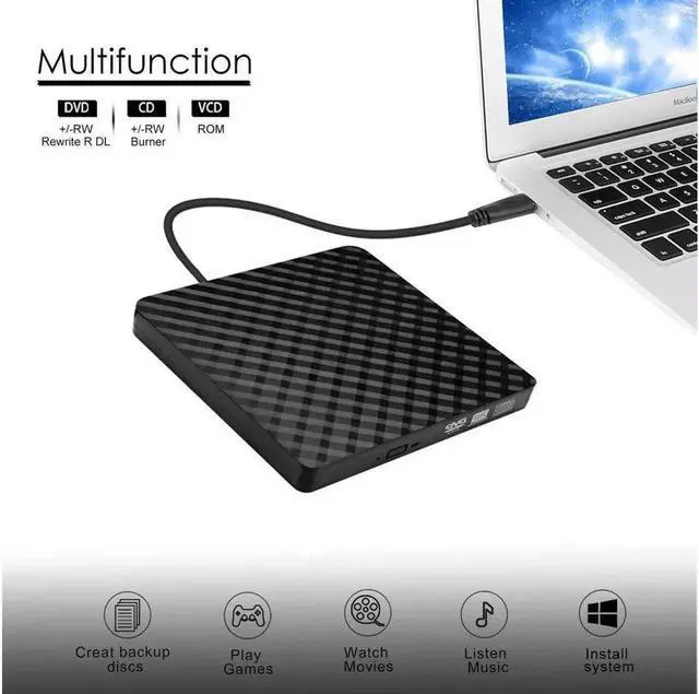 Alt view image 4 of 7 - External CD Drive, Werleo Portable Slim USB 3.0 DVD CD Player Burner RW Writer, Copier, Reader for Laptop, Notebook, Desktop, Mac, Support Windows 7/ 8 / 10 / XP / Mac OS