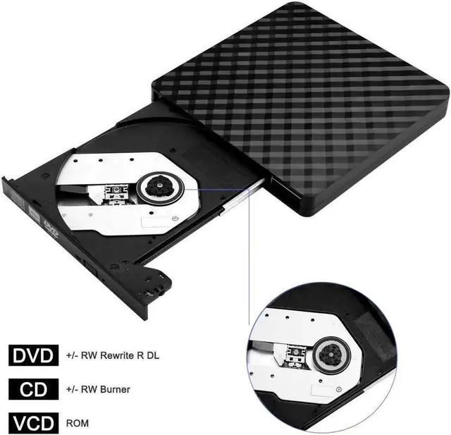 Alt view image 2 of 7 - External CD Drive, Werleo Portable Slim USB 3.0 DVD CD Player Burner RW Writer, Copier, Reader for Laptop, Notebook, Desktop, Mac, Support Windows 7/ 8 / 10 / XP / Mac OS