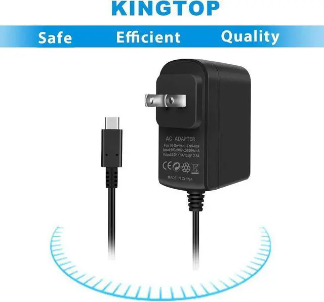 Alt view image 4 of 6 - Nintendo Switch AC Adapter 15V/2.6A Fast Travel Wall Charger with 5FT USB Type C Cable for Nintendo Switch and Pro Controller Supports TV Mode and Dock Station