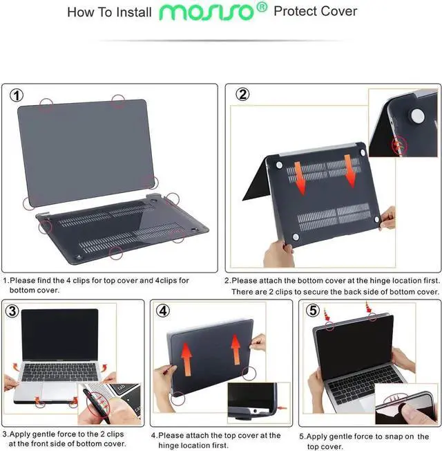 Alt view image 6 of 6 - Compatible with MacBook Air 13 inch Case 2020 2019 2018 Release A2337 M1 A2179 A1932 Retina Display with Touch ID, Protective Plastic Hard Shell Case & Keyboard Cover Skin Blue