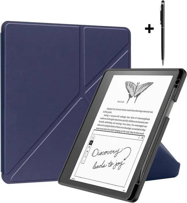 Main image of Slim Case for Kindle Scribe 10.2 inch 2022 Released - Premium Leather Case Protective Smart Folio Shell Cover with Pen Holder, Auto Wake/Sleep, Multi-Viewing Angles, Stylus Pen Blue