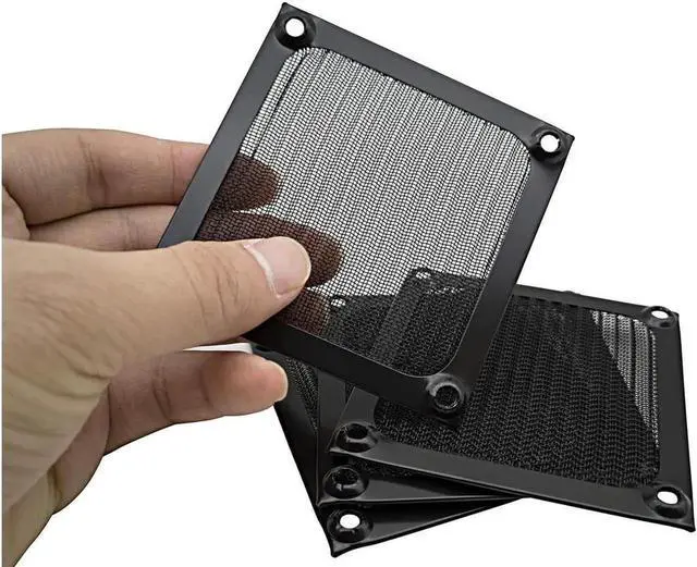 Alt view image 5 of 7 - 80mm Computer Fan Filter Grills with Screws Aluminum Frame Ultra Fine Stainelss Steel Mesh - 4 Pack