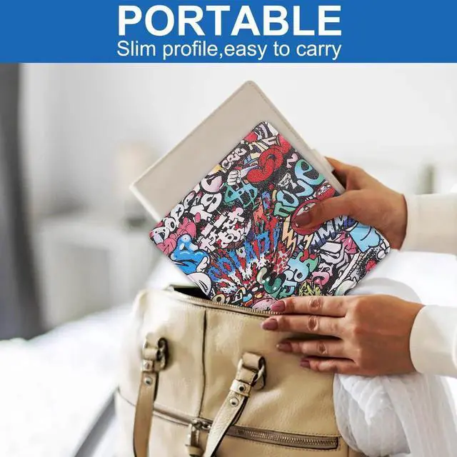 Alt view image 2 of 7 - Slim Case for Kindle Scribe 10.2 inch 2022 Released - Premium Leather Case Protective Smart Folio Shell Cover with Pen Holder, Auto Wake/Sleep, Multi-Viewing Angles, Stylus Pen Colorful Tree