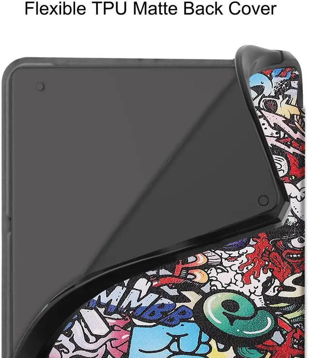 Alt view image 3 of 7 - Slim Case for Kindle Scribe 10.2 inch 2022 Released - Premium Leather Case Protective Smart Folio Shell Cover with Pen Holder, Auto Wake/Sleep, Multi-Viewing Angles, Stylus Pen Colorful Tree