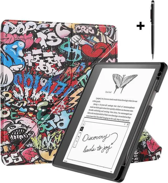 Main image of Slim Case for Kindle Scribe 10.2 inch 2022 Released - Premium Leather Case Protective Smart Folio Shell Cover with Pen Holder, Auto Wake/Sleep, Multi-Viewing Angles, Stylus Pen Colorful Tree