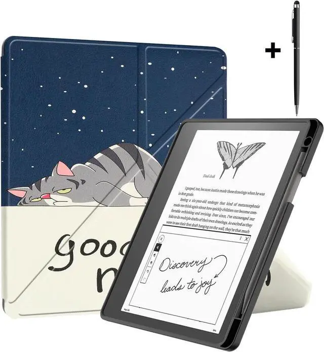 Main image of Slim Case for Kindle Scribe 10.2 inch 2022 Released - Premium Leather Case Protective Smart Folio Shell Cover with Pen Holder, Auto Wake/Sleep, Multi-Viewing Angles, Stylus Pen Lazy Cat