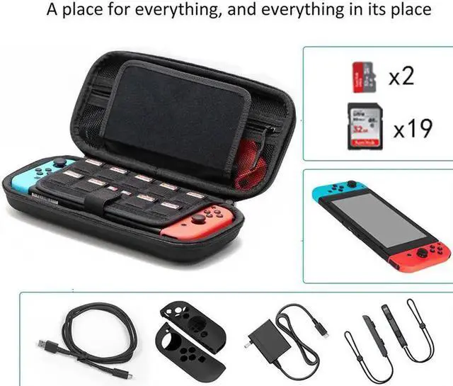 Alt view image 3 of 7 - Switch Carrying Case for Nintendo Switch With 21 Games Cartridges Protective Hard Shell Travel Carrying Case Pouch for Nintendo Switch Console & Accessories Gray