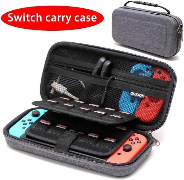 Main image of Switch Carrying Case for Nintendo Switch With 21 Games Cartridges Protective Hard Shell Travel Carrying Case Pouch for Nintendo Switch Console & Accessories Gray