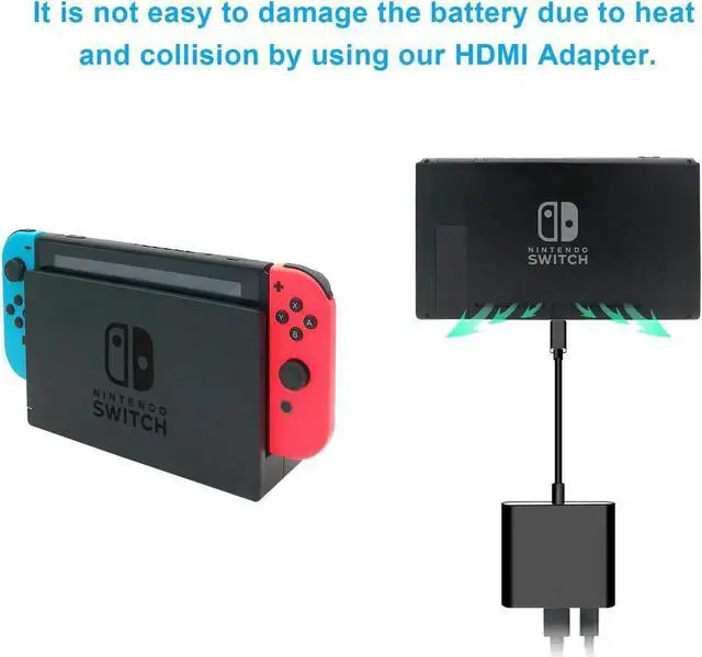 Alt view image 4 of 7 - Werleo HDMI Type C Hub Adapter for Nintendo Switch 4K USB C HDMI Converter Dock Cable for Nintendo Switch Support MacBook Pro Samsung Galaxy S8 Plus Google Pixel Black