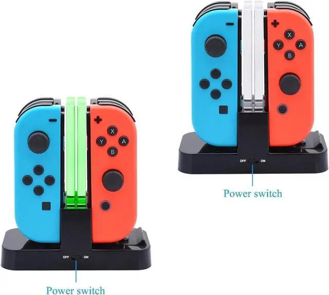 Alt view image 3 of 7 - Werleo Controller Charger for Nintendo Switch Charging Dock Stand Station for Switch Joy-con and Pro Controller with Charging Indicator and Type C Charging Cable