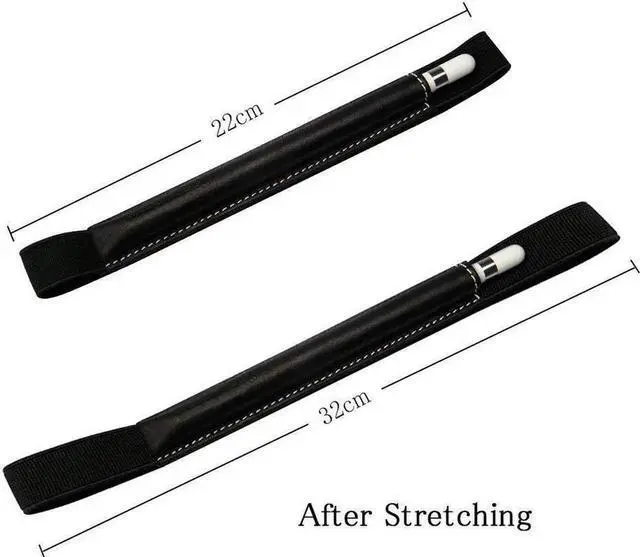 Alt view image 2 of 6 - Apple Pencil Case Cover Genuine Leather Slim Sleeve Carrying Bag Protective Pencil Holder with Elastic Band for Apple iPad Pro 9.7 Inch, iPad 9.7 2017, iPad Pro 10.5 Inch and 2.9 Inch Pencil Black