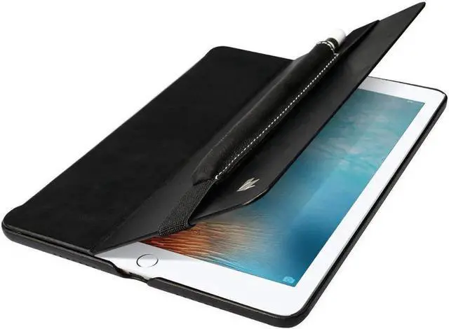 Alt view image 4 of 6 - Apple Pencil Case Cover Genuine Leather Slim Sleeve Carrying Bag Protective Pencil Holder with Elastic Band for Apple iPad Pro 9.7 Inch, iPad 9.7 2017, iPad Pro 10.5 Inch and 2.9 Inch Pencil Black