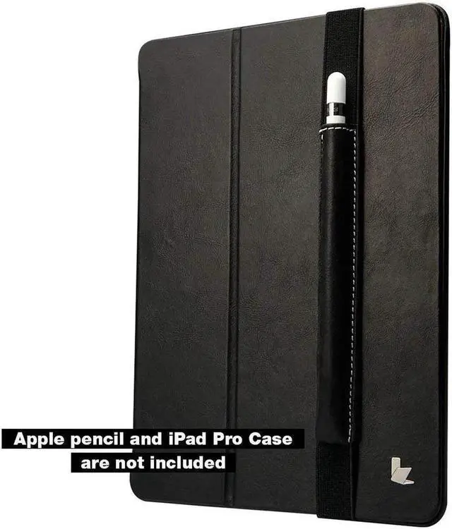 Alt view image 6 of 6 - Apple Pencil Case Cover Genuine Leather Slim Sleeve Carrying Bag Protective Pencil Holder with Elastic Band for Apple iPad Pro 9.7 Inch, iPad 9.7 2017, iPad Pro 10.5 Inch and 2.9 Inch Pencil Black