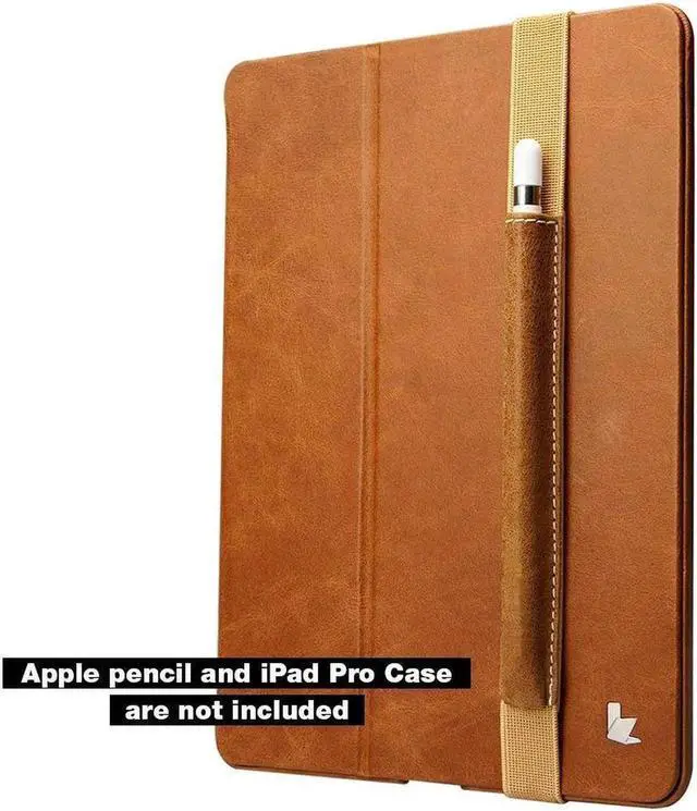 Main image of Apple Pencil Case Cover Genuine Leather Slim Sleeve Carrying Bag Protective Pencil Holder with Elastic Band for Apple iPad Pro 9.7 Inch, iPad 9.7 2017, iPad Pro 10.5 Inch and 2.9 Inch Pencil