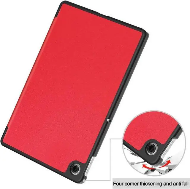 Alt view image 5 of 7 - Case for Lenovo Tab 10.1 inch 2025 Model TB311FU TB311XU, Slim Smart Cover Lightweight Hard Shell Protective Cover with Multi-Angle Stand, Universal Stylus Pen Red