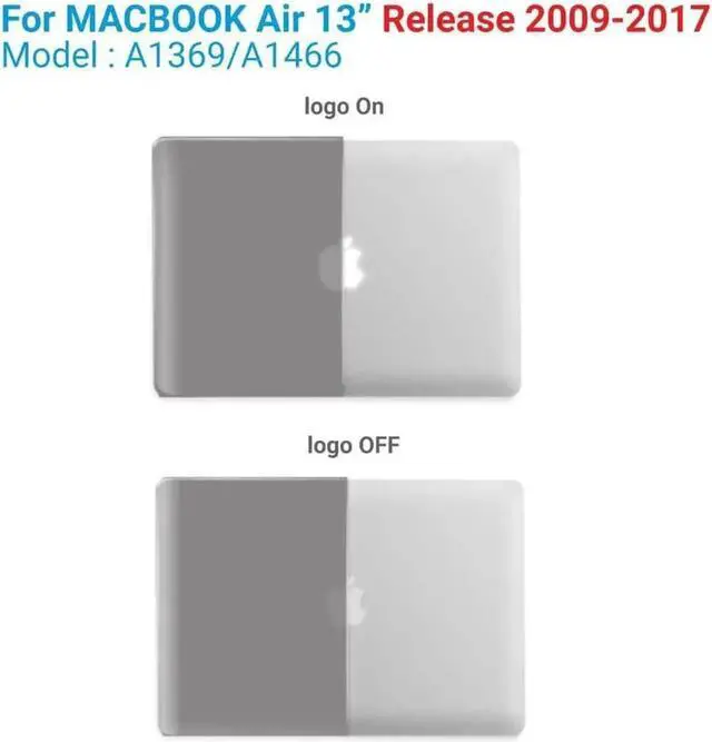 Alt view image 5 of 7 - Compatible with Old Version MacBook Air 13 Inch Case (2017-2010 Release) Model: A1466 / A1369, Plastic Hard Shell Case with Keyboard for Apple Mac Air 13" Gray