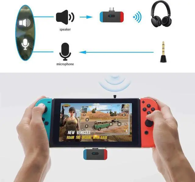 Alt view image 3 of 7 - Bluetooth 5.0 Audio Transmitter Adapter with USB C Plug & Play Pass-Through PD High Speed Charging Support in Game Voice Chat for Nintendo Switch Sony PS4
