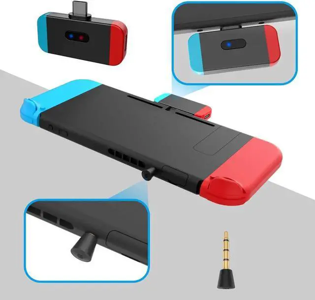 Alt view image 6 of 7 - Bluetooth 5.0 Audio Transmitter Adapter with USB C Plug & Play Pass-Through PD High Speed Charging Support in Game Voice Chat for Nintendo Switch Sony PS4
