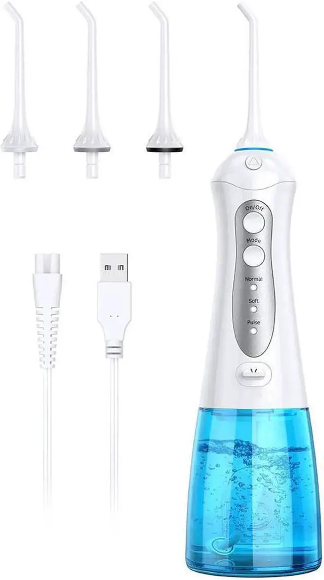 Main image of Water Flosser Cordless Teeth Cleaner with 3 Modes 4 Jets, Portable Dental Oral Irrigator, IPX7 Waterproof and USB Rechargeable with 300ML Water Tank for Travel Home Braces and Bridges Care