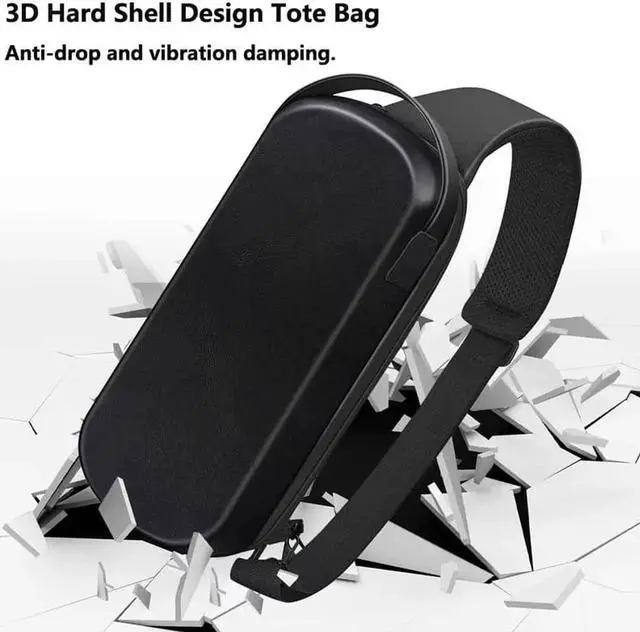 Alt view image 4 of 6 - Travel Carrying Case Storage Messenger Bag Hard EVA Travel Carry Pouch Anti-Scratch Waterproof Portable Cross Body Bag Portable Handbag for Steam Deck Game Console