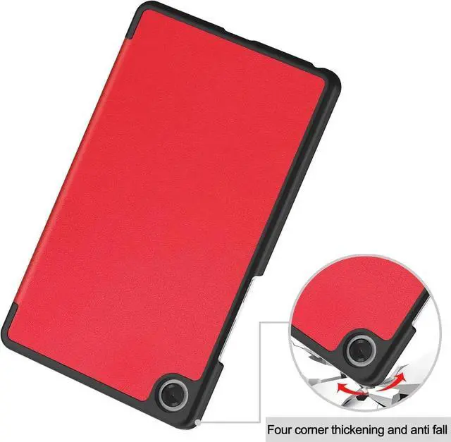 Alt view image 7 of 7 - Case for Lenovo Tab One 8.7 inch 2025 / Tab K9 8.7" 2025 TB305XU TB305FU, Slim Smart Cover Lightweight Hard Shell Protective Cover with Multi-Angle Stand, Universal Stylus Pen Red
