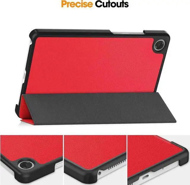 Alt view image 4 of 7 - Case for Lenovo Tab One 8.7 inch 2025 / Tab K9 8.7" 2025 TB305XU TB305FU, Slim Smart Cover Lightweight Hard Shell Protective Cover with Multi-Angle Stand, Universal Stylus Pen Red