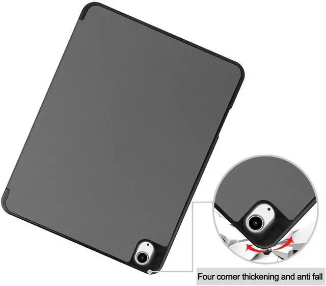 Alt view image 5 of 7 - Case for iPad Air 13 Inch M3 2025 / M2 2024, Slim Smart Stand Cover Protective Cover with Pencil Holder, Stand, Universal Stylus Pen,Support Pencil Charging + Auto Wake/Sleep Grey