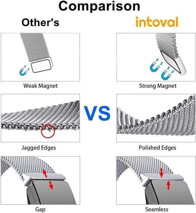 Alt view image 6 of 7 - Werleo Bands Compatible with Fitbit Inspire HR Bands / Fitbit Inspire Band,Inspire hr Metal Stainless Steel Magnetic Men Women Replacement Bands for Fitbit Inspire & Inspire HR Fitness Tracker