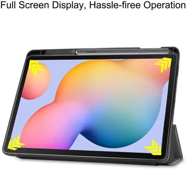 Alt view image 7 of 7 - Case for Samsung Galaxy Tab S6 Lite 10.4 inch 2024 2022 2020, Slim Smart Stand Cover Protective Cover with Pencil Holder, Stand, Universal Stylus Pen Grey