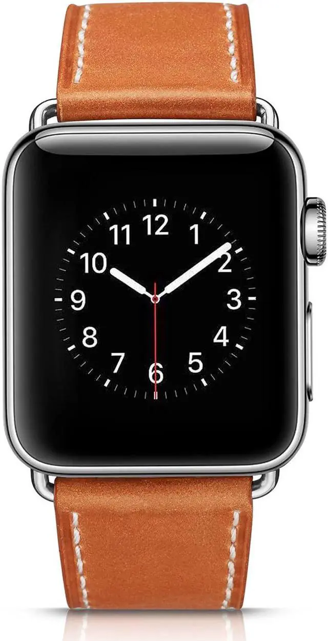 Alt view image 6 of 6 - Werleo Compatible with Apple Watch Band 38mm 40mm Genuine Leather Watch Strap Compatible with Apple Watch Series 4 (40mm) Series 3 Series 2 Series 1 (38mm) Sport and Edition