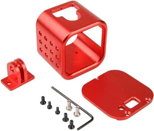 Alt view image 2 of 3 - CNC Aluminum Alloy Housing Sport Camera Shell Box Frame Mount Prevent Overheating Case for GoPro Hero 5 Session/ Hero 4 Session(Black)