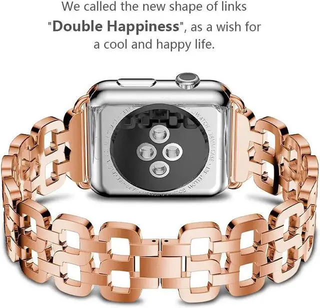 Alt view image 2 of 6 - Compatible Apple Watch Band 40mm / 38mm - 44mm / 42mm for Men Women Replacement Stainless Steel Link Band Replacement for Apple Watch Series 4 3 2 1