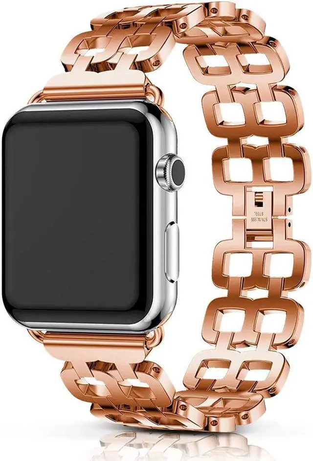 Main image of Compatible Apple Watch Band 40mm / 38mm - 44mm / 42mm for Men Women Replacement Stainless Steel Link Band Replacement for Apple Watch Series 4 3 2 1