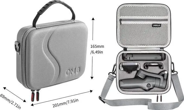 Alt view image 4 of 7 - OM 6 Case, Waterproof Portable PU Leather Storage Shoulder Bag Travel Carrying Case for DJI Osmo Mobile 6 Gimbal Stabilizer Accessories