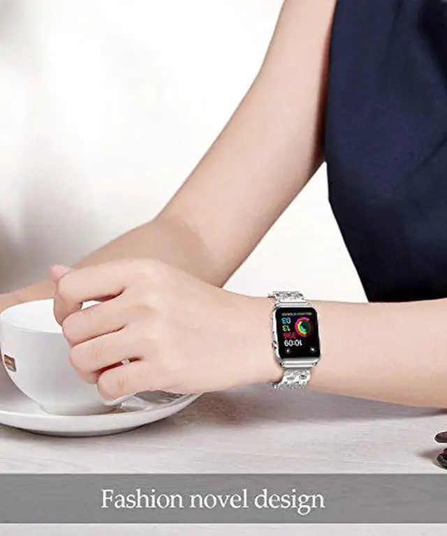 Alt view image 3 of 7 - Compatible Apple Watch Band 40mm / 38mm - 44mm / 42mm for Men Women Replacement Stainless Steel Link Band Replacement for Apple Watch Series 4 3 2 1 Silver 42mm