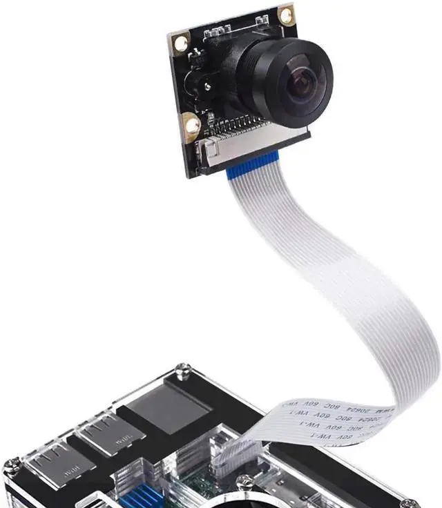 Alt view image 3 of 6 - Raspberry Pi Camera Module Wide-Angel Fish-Eye Camera Lenses 5 Megapixels 1080P OV5647 Sensor with Pi Zero Ribbon Cable & FPC Cable for Raspberry Pi 3B+ 3B 2B Zero