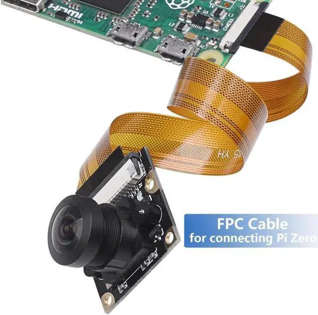 Alt view image 5 of 6 - Raspberry Pi Camera Module Wide-Angel Fish-Eye Camera Lenses 5 Megapixels 1080P OV5647 Sensor with Pi Zero Ribbon Cable & FPC Cable for Raspberry Pi 3B+ 3B 2B Zero