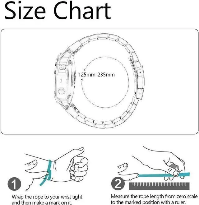 Alt view image 6 of 7 - Metal Bands Compatible Galaxy Watch 46mm / Gear S3 Frontier / Classic Watch Band 22mm Stainless Steel Replacement Bracelet Wrist Strap for Galaxy Watch 46mm SM-R800 / Gear S3 Smartwatch Black/White