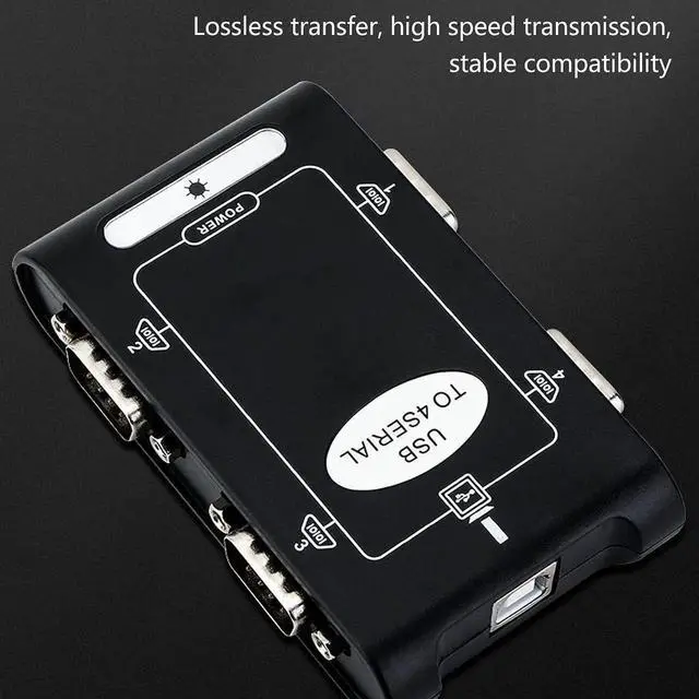 Alt view image 2 of 7 - USB to Serial Adapter, Com Reserved Function, 4 RS232 Ports, Compact Design Compact Design, USB to RS232 Adapter, Windows Compatible Suitable for Notebook Computers