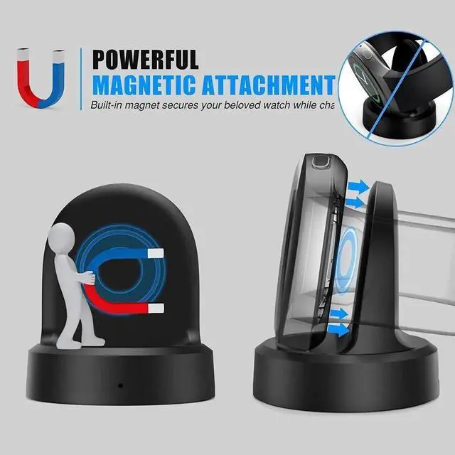 Alt view image 6 of 7 - Galaxy Gear S3 Charger Wireless Replacement Charger Charging Cradle Dock for Samsung Galaxy Gear S3 Classic / Frontier Smart Watch