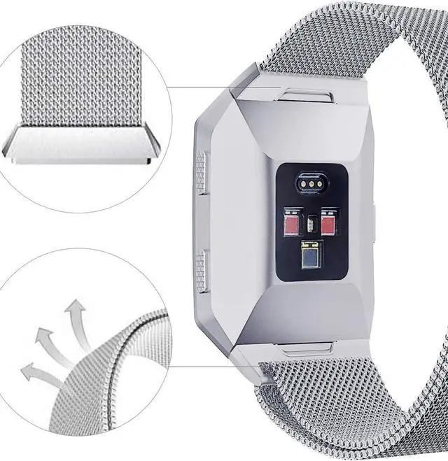 Alt view image 5 of 7 - Werleo Compatible with Fitbit Ionic Bands Metal Stainless Steel Small & Large Strap Comfortable Adjustable Closure Wrist Sport Band Replacement for Fitbit Ionic Smart Watch