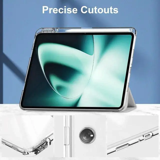 Alt view image 7 of 7 - Protective Case for Oppo OnePlus Pad 11.61 inch / Oppo Pad 2 11.61 inch 2023 with S Pen Holder, Transparent Hard Shell Back Trifold Smart Stand Cover with universal stylus Pen Silver
